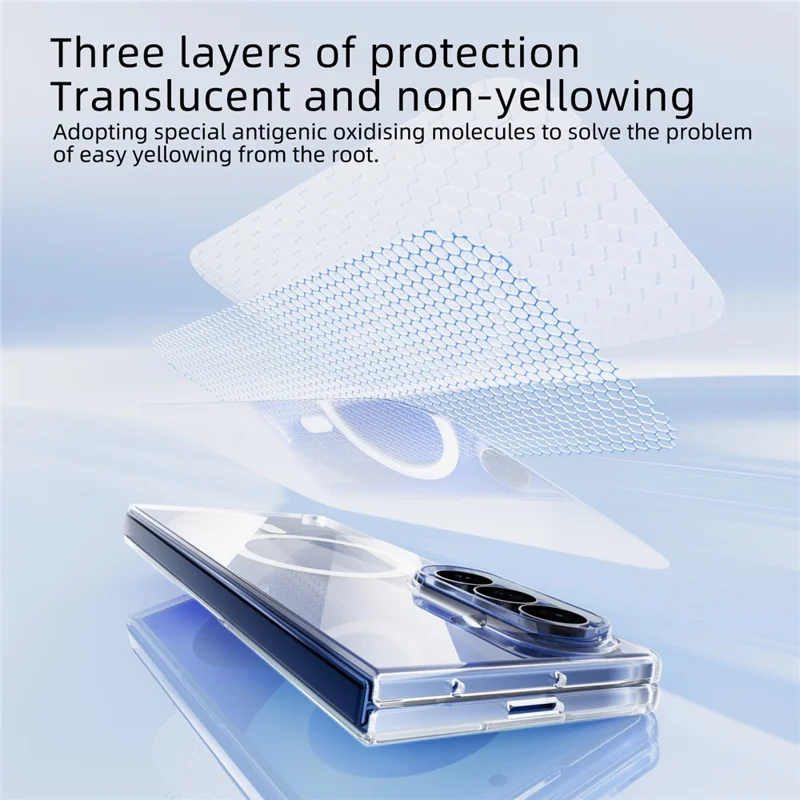 ABEEL for Samsung Galaxy Z Fold8 Ultra Magnetic Case Clear PC Anti Scratch Phone Cover - Transparent