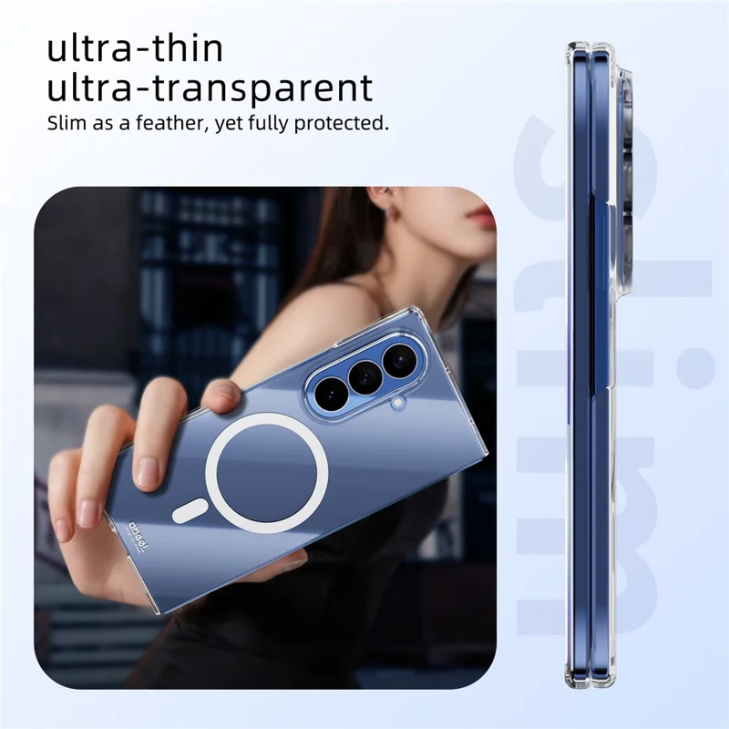 ABEEL for Samsung Galaxy Z Fold8 Ultra Magnetic Case Clear PC Anti Scratch Phone Cover - Transparent