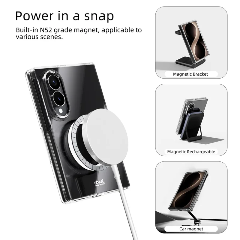 ABEEL for Samsung Galaxy Z Fold8 Magnetic Case Clear PC Anti Scratch Phone Cover - Transparent