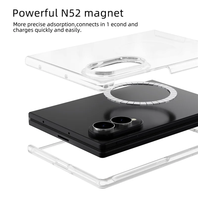 ABEEL for Samsung Galaxy Z Fold8 Magnetic Case Clear PC Anti Scratch Phone Cover - Transparent