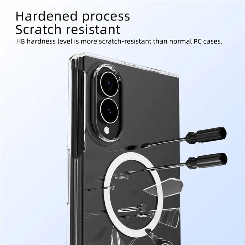 ABEEL for Samsung Galaxy Z Fold8 Magnetic Case Clear PC Anti Scratch Phone Cover - Transparent