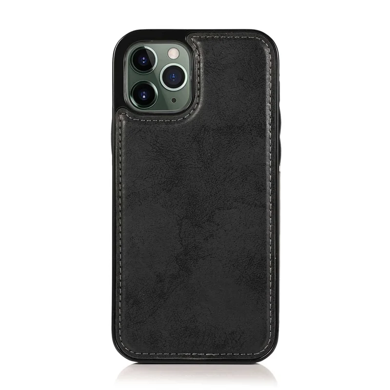 Funda cartera para iPhone 16 Pro Max, funda magnética desmontable de cuero PU mate retro y TPU, color negro