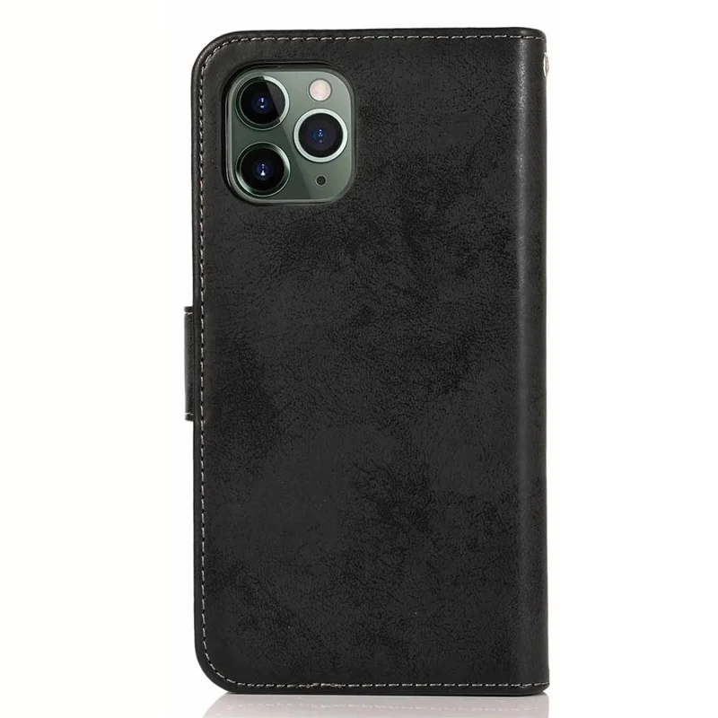 Funda cartera para iPhone 16 Pro Max, funda magnética desmontable de cuero PU mate retro y TPU, color negro