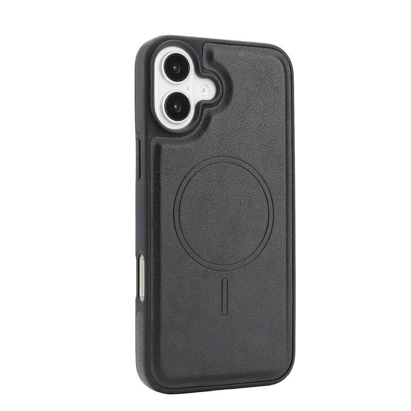 For iPhone 16 Plus Magnetic Case Detachable 2 in 1 Leather Wallet Phone Cover - Black
