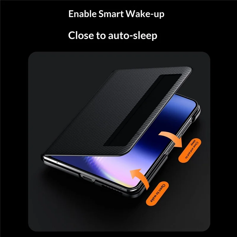SULADA For Huawei Pura X Max Magnetic Case View Window Leather Phone Cover with Auto Wake / Sleep - Black