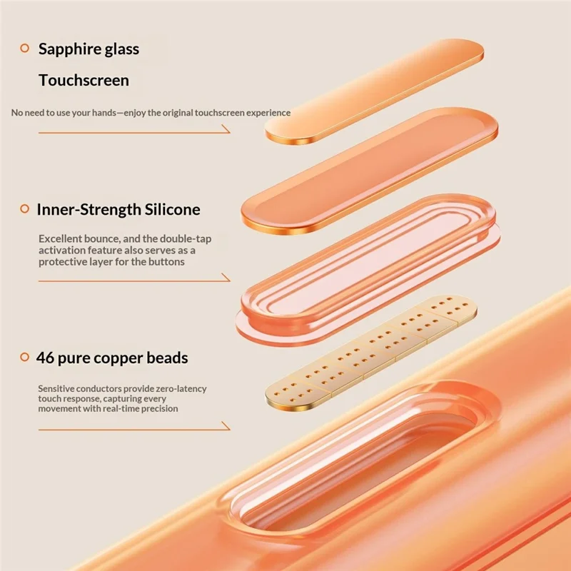 For iPhone 17 Pro Max Magnetic Case Clear Shockproof Anti-Scratch PC TPU Phone Cover - Orange