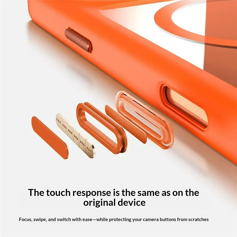 For iPhone 17 Pro Magnetic Case Crystal Clear Acrylic + TPU Scratch-Resistant Back Cover - Orange