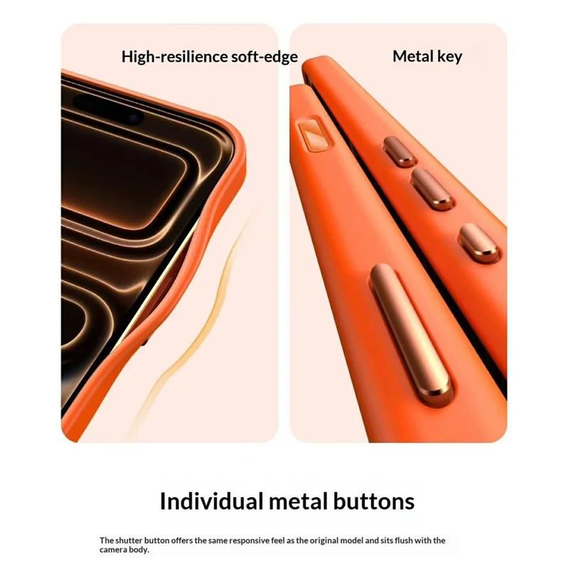 For iPhone 17 Pro Magnetic Case Crystal Clear Acrylic + TPU Scratch-Resistant Back Cover - Orange