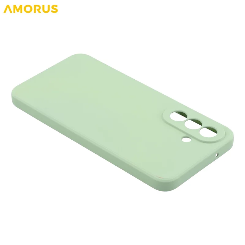 AMORUS för Samsung Galaxy A27 Fodral Exakta Utskärningar TPU Foderrätning Skokrämande Telefonhölje - Matcha Grön