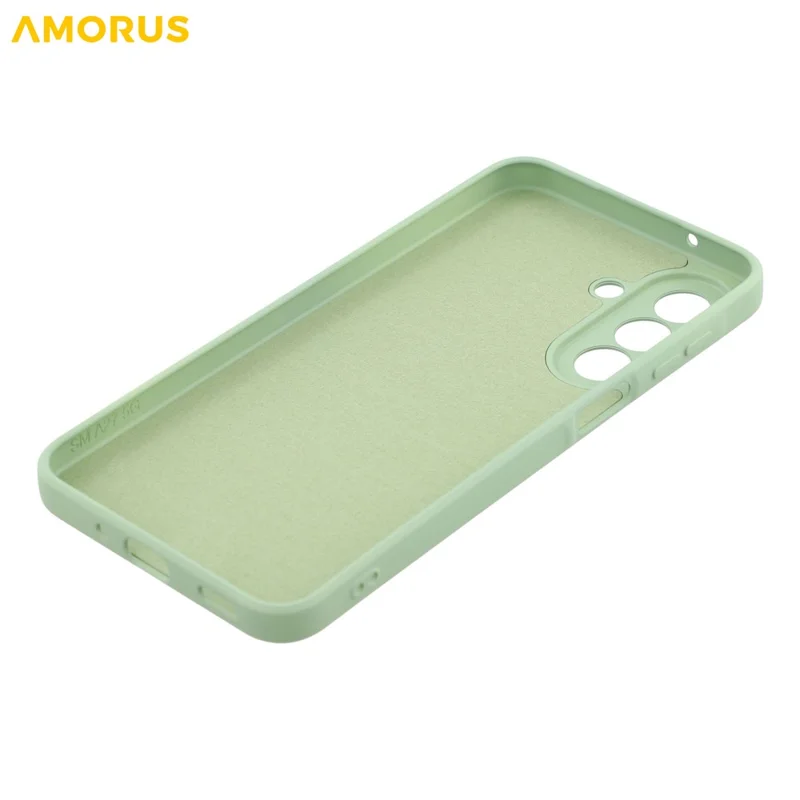 AMORUS för Samsung Galaxy A27 Fodral Exakta Utskärningar TPU Foderrätning Skokrämande Telefonhölje - Matcha Grön