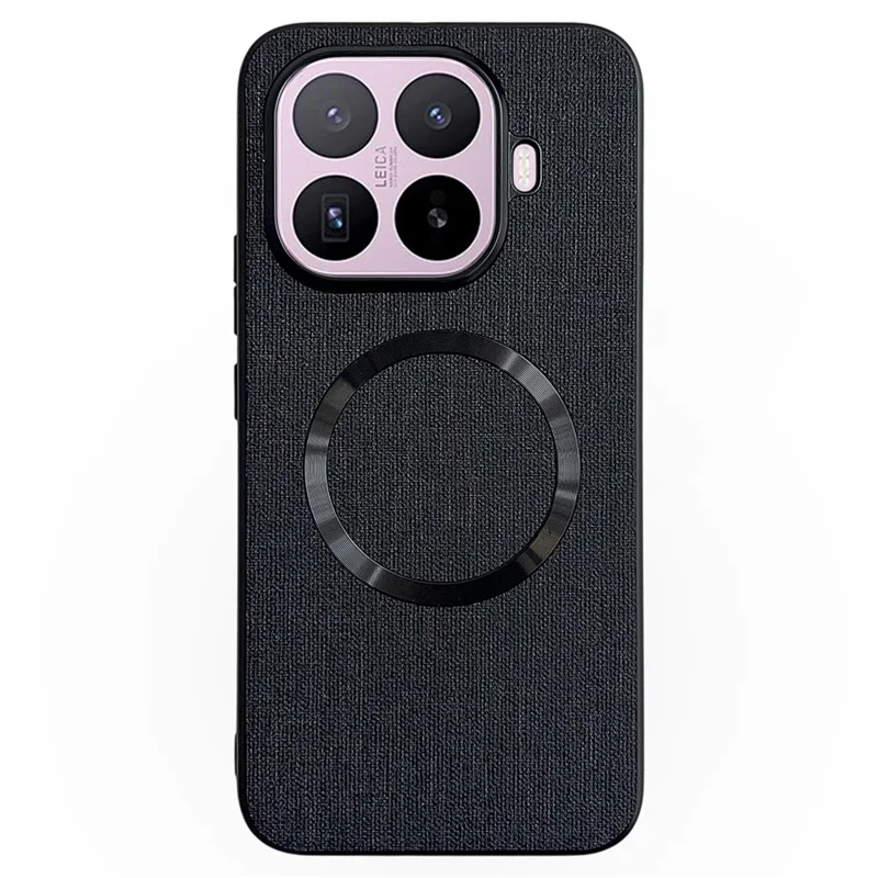 For Xiaomi 17T Magnetic Case Drop-Proof TPU + Cloth Back Phone Cover - Black
