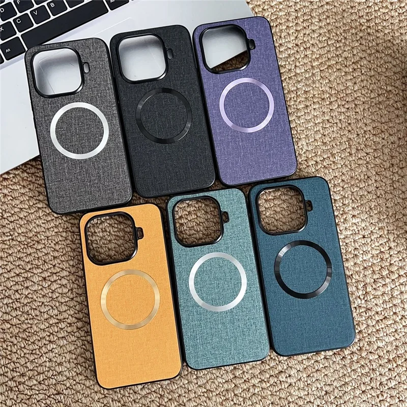 For Xiaomi 17T Magnetic Case Drop-Proof TPU + Cloth Back Phone Cover - Black