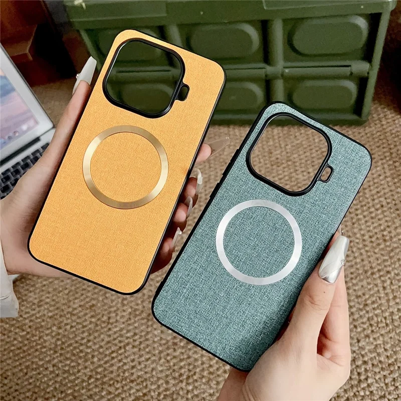 For Xiaomi 17T Pro Magnetic Case Drop-Proof TPU + Cloth Back Phone Cover - Black