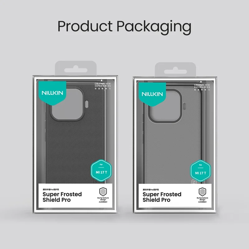 NILLKIN Frosted Shield Pro til Xiaomi 17T, taskase i mat PC + TPU - Transparent sort