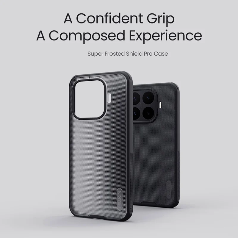 NILLKIN Frosted Shield Pro til Xiaomi 17T, taskase i mat PC + TPU - Transparent sort