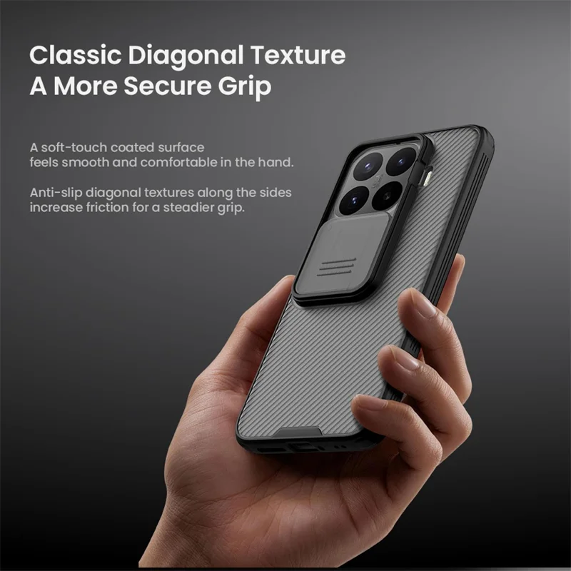 NILLKIN Camshield Pro Series para Xiaomi 17T Pro Funda PC + TPU con Cubierta Deslizante para Cámara - Negro