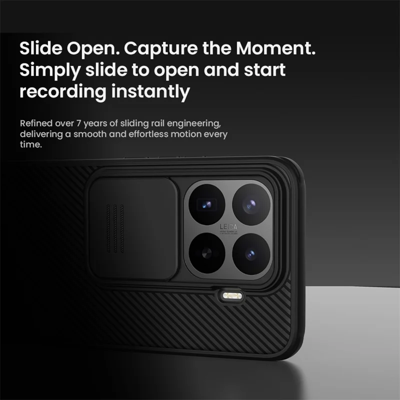 NILLKIN Camshield Pro Series para Xiaomi 17T Pro Funda PC + TPU con Cubierta Deslizante para Cámara - Negro