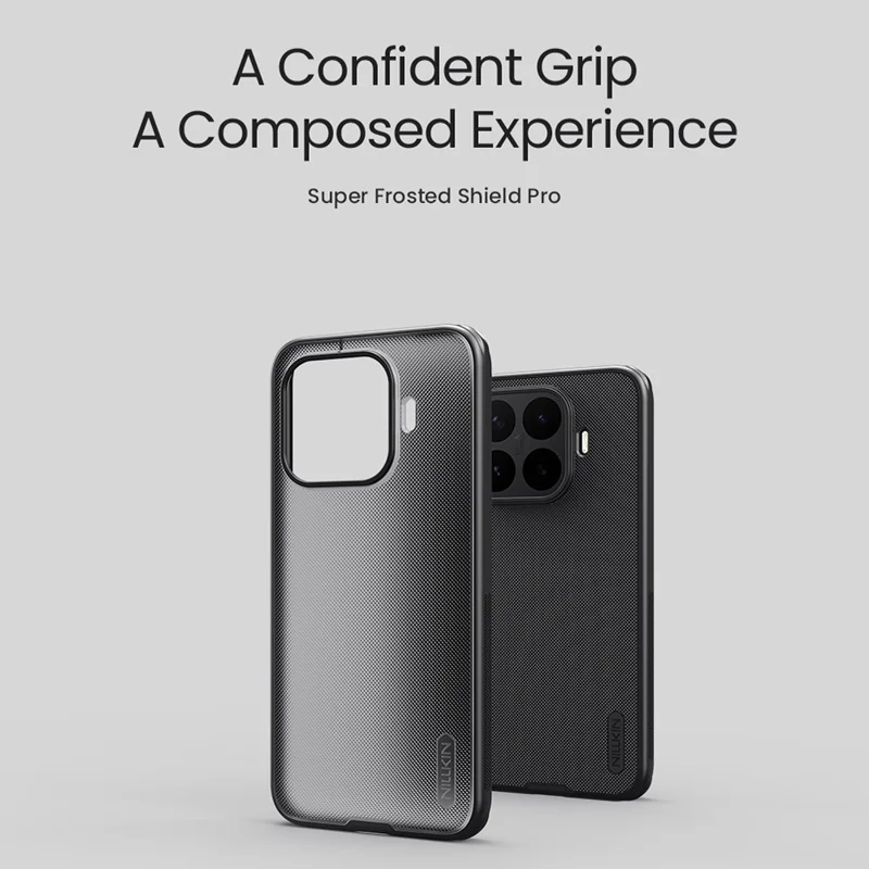 NILLKIN Frosted Shield Pro For Xiaomi 17T Pro Case Matte PC + TPU Phone Cover - Transparent Black