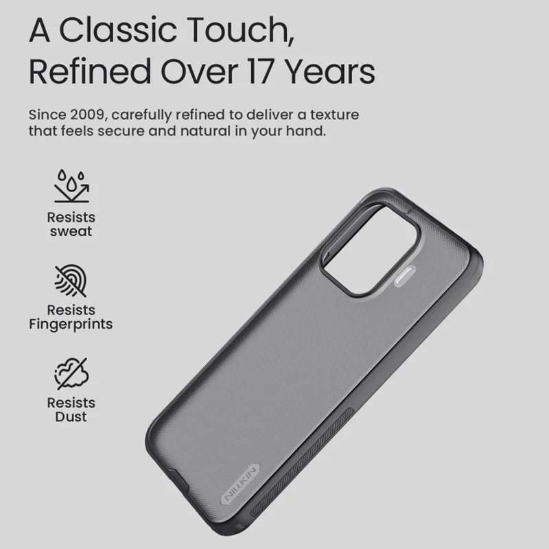 NILLKIN Frosted Shield Pro For Xiaomi 17T Pro Case Matte PC + TPU Phone Cover - Transparent Black