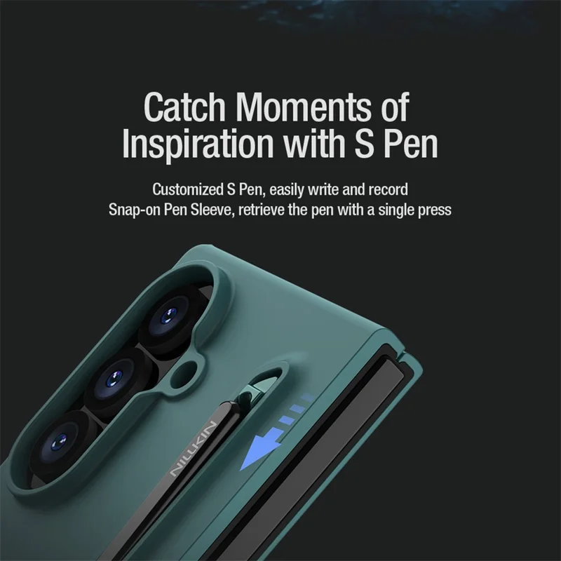 NILLKIN Flex Pure Fold Case for Samsung Galaxy Z Fold8 Ultra Silicone + PC Phone Cover with Stylus Pen - Black