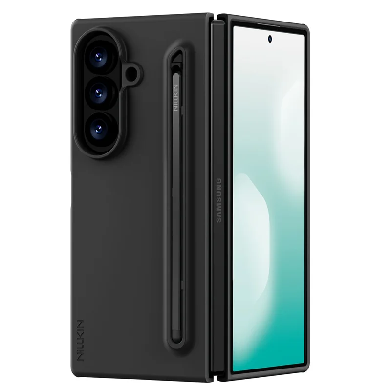 NILLKIN Flex Pure Fold Case for Samsung Galaxy Z Fold8 Ultra Silicone + PC Phone Cover with Stylus Pen - Black