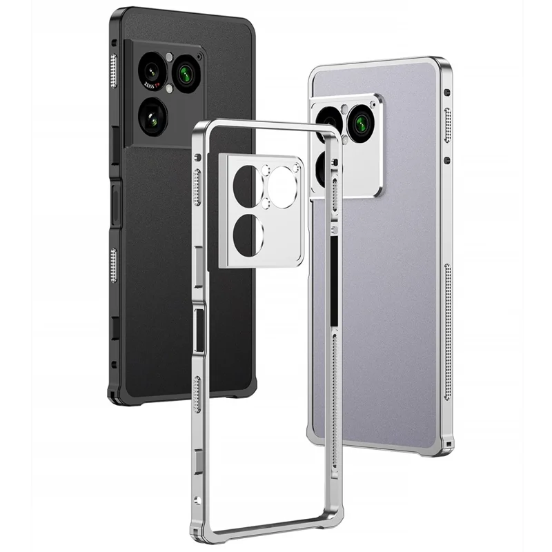 Fundas abrazadera para Sony Xperia 1 VIII, carcasa metálica con disipación de calor y protector de lente - Negro
