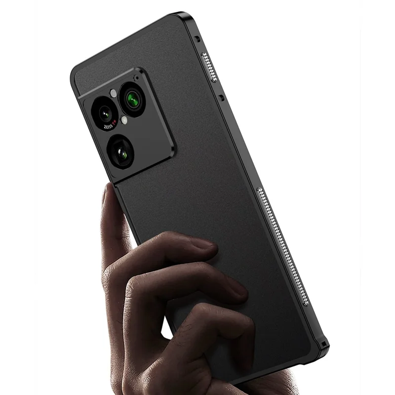Fundas abrazadera para Sony Xperia 1 VIII, carcasa metálica con disipación de calor y protector de lente - Negro
