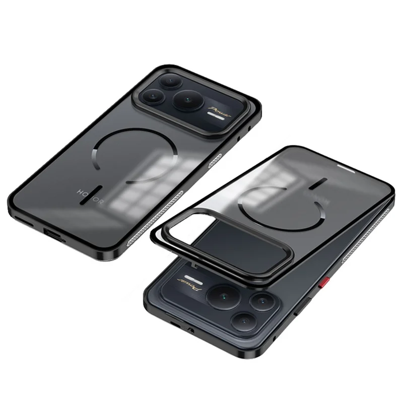For Honor Power2 5G Custodia Magnetica in Lega di Alluminio e PC Opaca con Chiusura a Scatto - Nero