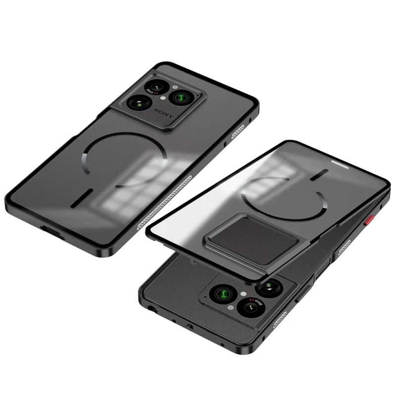 Étui magnétique pour Sony Xperia 1 VIII en alliage d'aluminium et PC mat, couvercle à dégagement rapide avec fermeture par clé - Noir