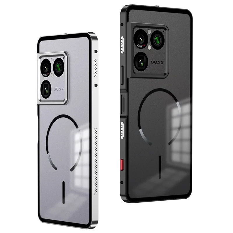 Étui magnétique pour Sony Xperia 1 VIII en alliage d'aluminium et PC mat, couvercle à dégagement rapide avec fermeture par clé - Noir