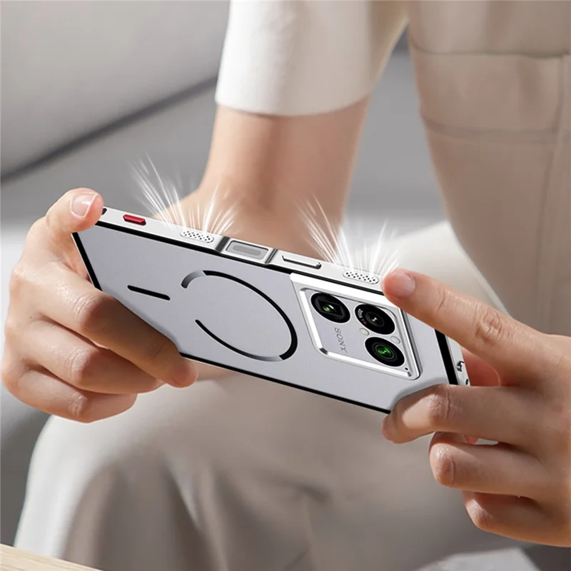 Étui magnétique pour Sony Xperia 1 VIII en alliage d'aluminium et PC mat, couvercle à dégagement rapide avec fermeture par clé - Noir
