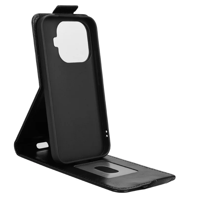 For Xiaomi 17T Pro Stand Case Magnetic Clasp Vertical Flip Leather Phone Cover with Card Holder - Black