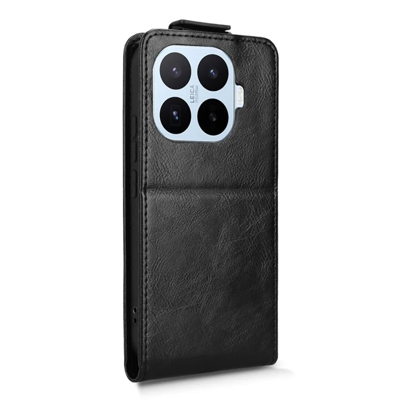For Xiaomi 17T Pro Stand Case Magnetic Clasp Vertical Flip Leather Phone Cover with Card Holder - Black