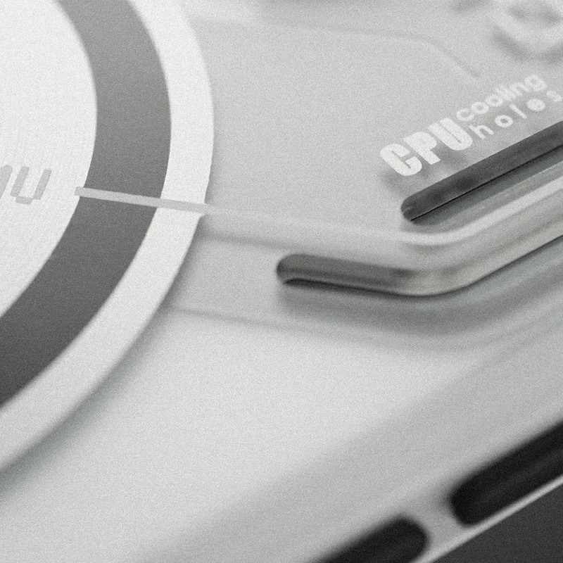 AULUMU A17 pour iPhone 16 Pro Coque Magnétique avec Design Lumineux dans le Noir, Housse en TPU IMD - Blanc