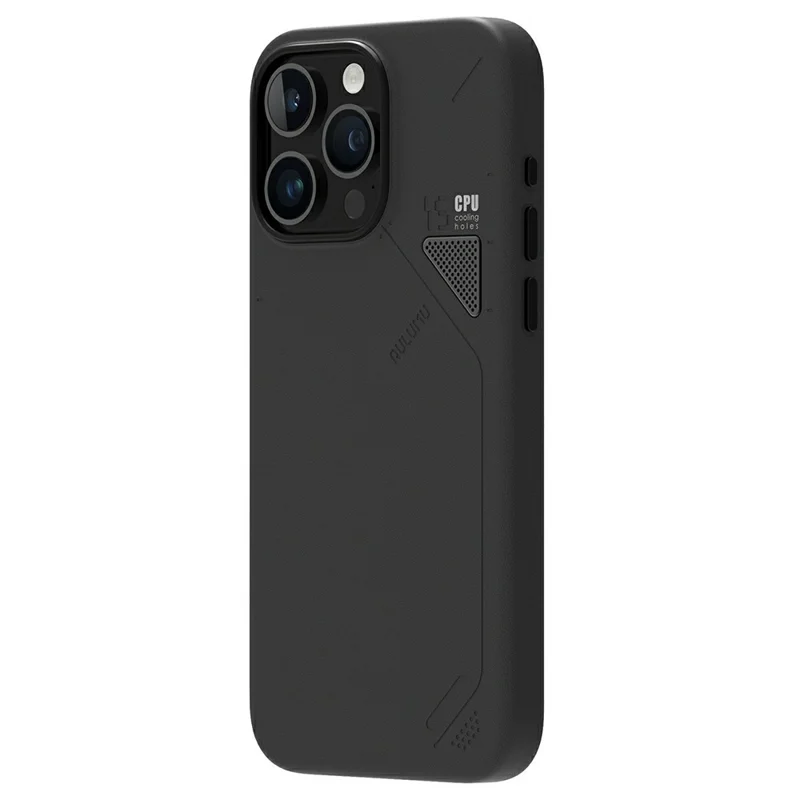 AULUMU for iPhone 15 Pro Magnetic Case Biodegradable Vegan Leather + PC Phone Cover - Black
