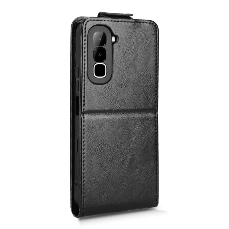 Étui Support pour Infinix Hot 70 avec Fermoir Magnétique, Housse en Cuir à Rabat Vertical avec Porte-cartes - Noir