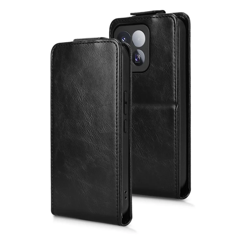 Funda con soporte para Xiaomi 17 Max, carcasa de cuero con cierre magnético, apertura vertical y ranura para tarjetas - Negro