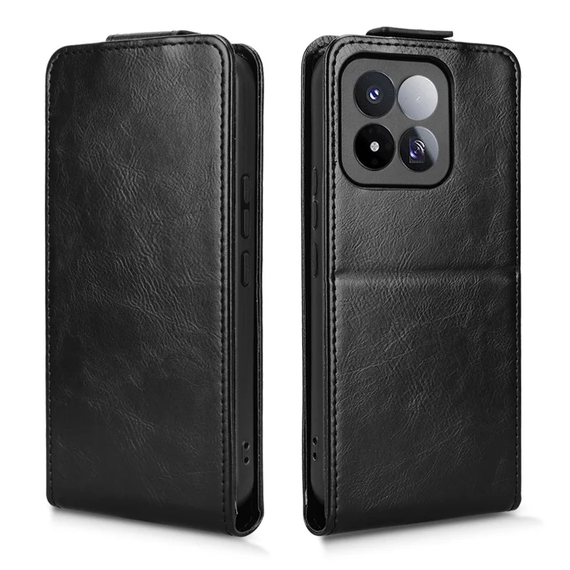 Funda con soporte para Xiaomi 17 Max, carcasa de cuero con cierre magnético, apertura vertical y ranura para tarjetas - Negro