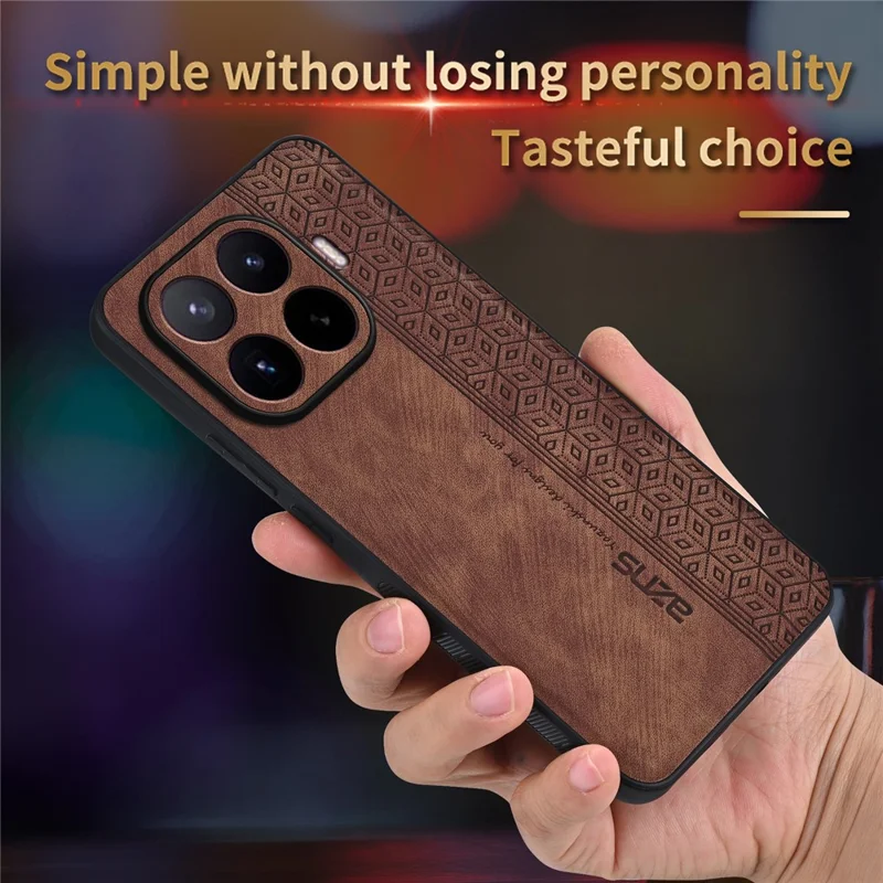 AZNS Für Xiaomi 17T Pro Champion Edition Hülle Aus PU-Leder Mit TPU-Telefon-Schutzhülle - Braun