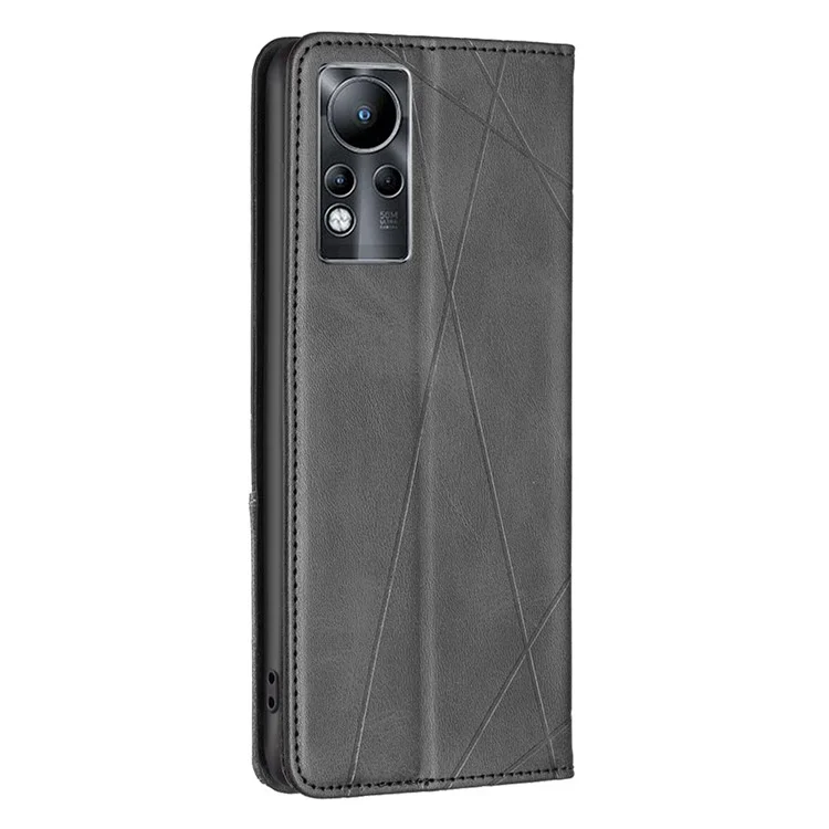 Para Infinix Nota 11 Caja de Teléfono de Protección Completa bf Imprenta la Serie 1 Cubierta de Cierre Magnético de Cuero PU Con Soporte de Soporte de Tarjetas - Negro