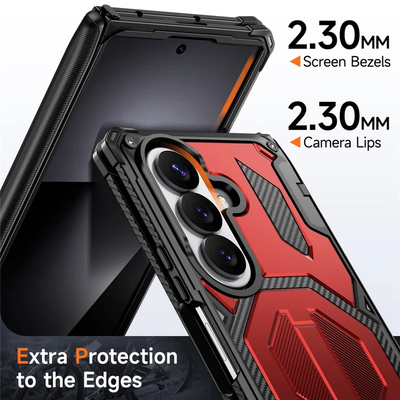 Чехол для Samsung Galaxy Z Fold8 Ultra с подставкой, защитой шарнира, прочный чехол из поликарбоната и ТПУ - красный