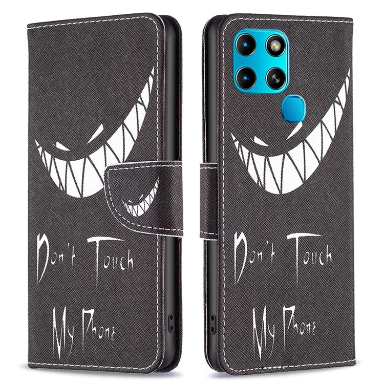 Pour Infinix Smart 6 / X6511B Étui portefeuille en cuir PU avec fermeture magnétique Motif Flip Stand Phone Cover - Ne touchez pas à mon téléphone