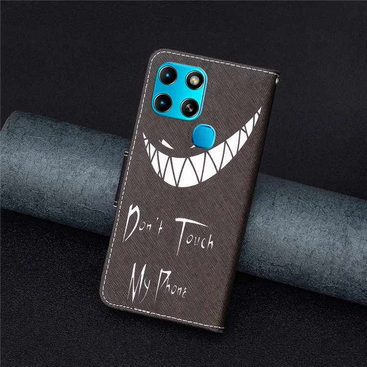 Pour Infinix Smart 6 / X6511B Étui portefeuille en cuir PU avec fermeture magnétique Motif Flip Stand Phone Cover - Ne touchez pas à mon téléphone
