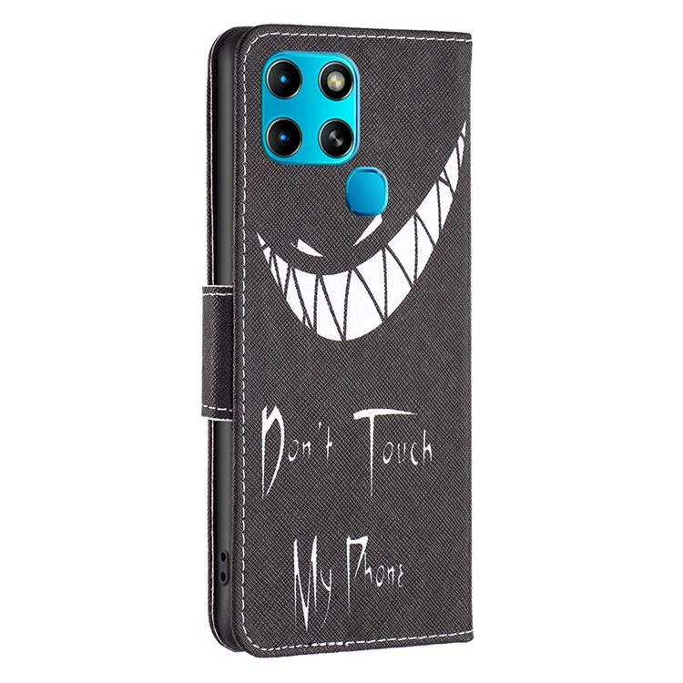 Pour Infinix Smart 6 / X6511B Étui portefeuille en cuir PU avec fermeture magnétique Motif Flip Stand Phone Cover - Ne touchez pas à mon téléphone
