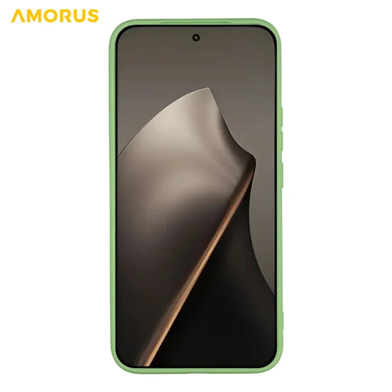 For Xiaomi 15T Pro Case TPU Back Soft Anti-Scratch Fiber Lining Phone Cover - Matcha Green