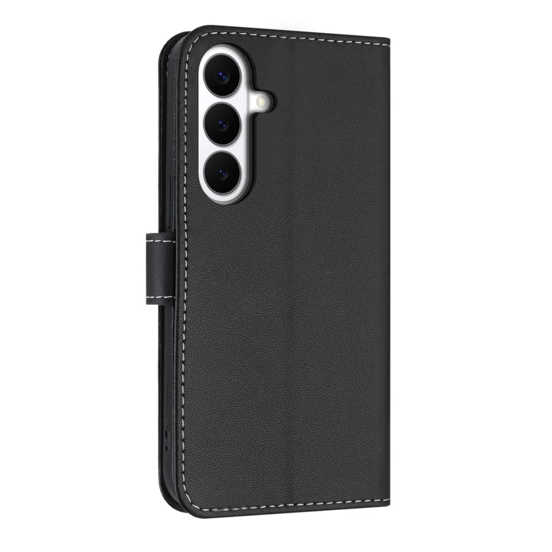 Funda para Samsung Galaxy S26 FE con Decoración de Lazos, Cartera de Cuero para Teléfono con Correa de Muñeca - Negro