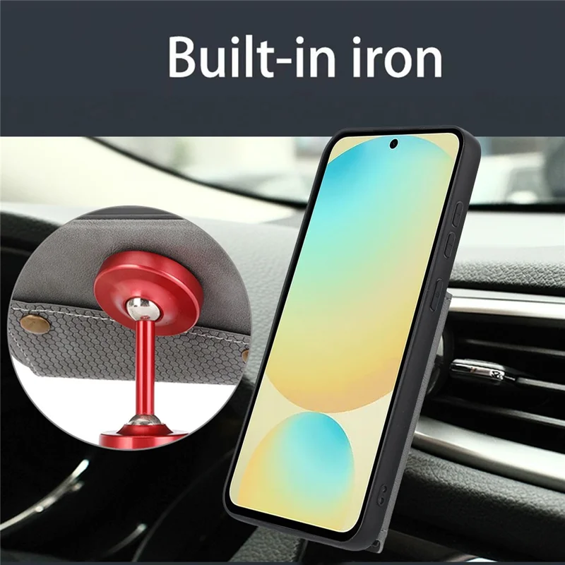 For Xiaomi Redmi 15a 5G Case with Card Slots Kickstand Leather + TPU Phone Cover - Grey