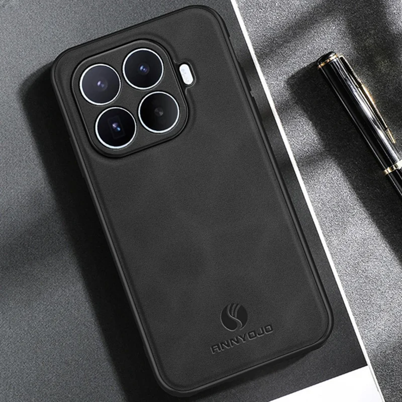 ANNYOJO For Xiaomi 17T Pro Phone Case PU Leather + PC + TPU Anti Drop Phone Back Cover - Coffee