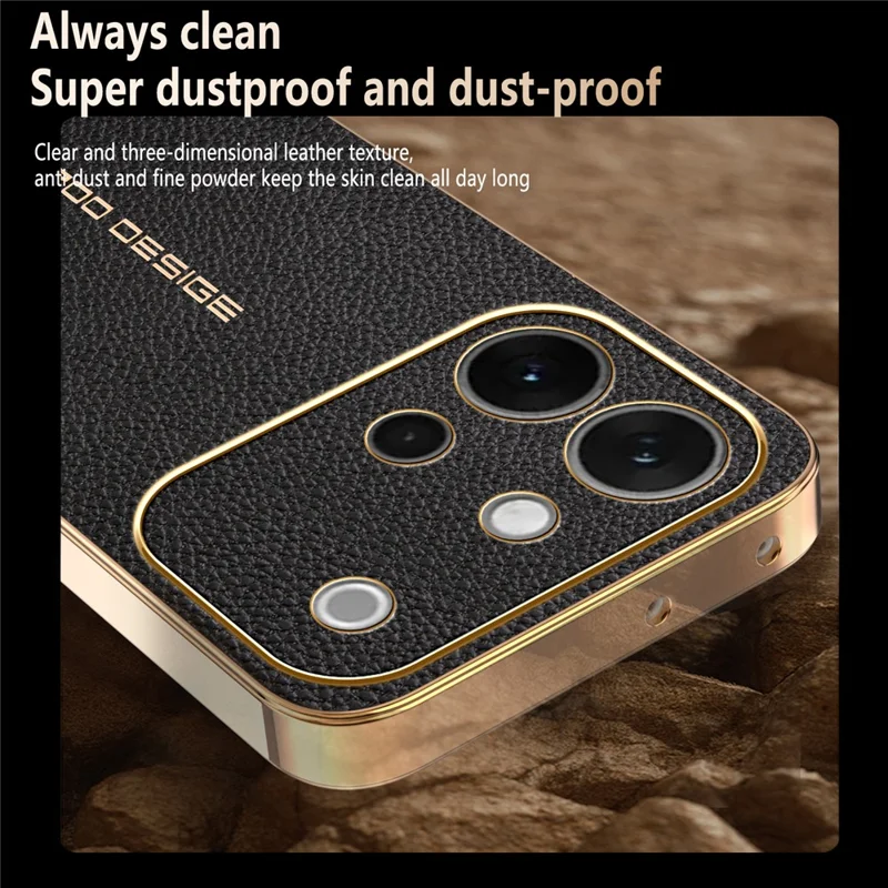 Funda para vivo S60 5G, resistente a arañazos, textura de piel de cocodrilo, TPU y cuero PU, funda trasera para teléfono - Negro