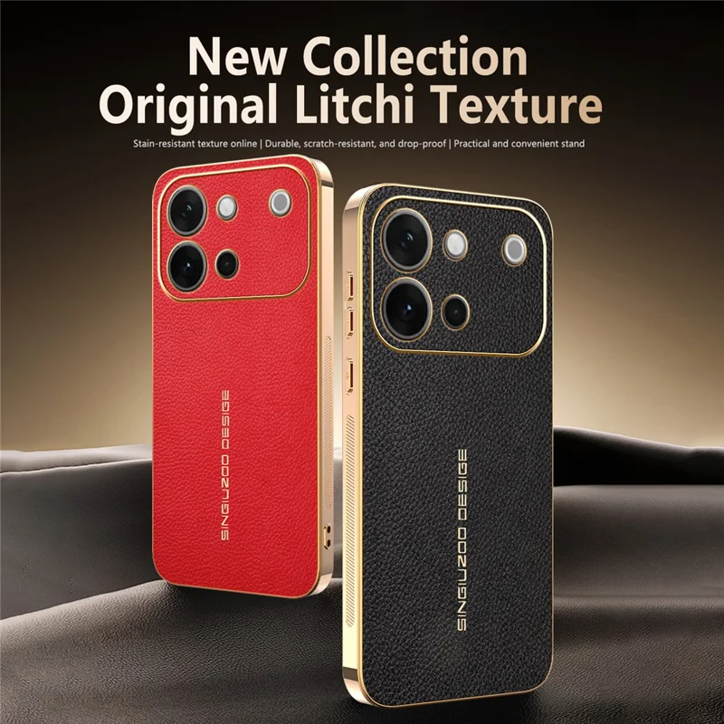 Funda para vivo S60 5G, resistente a arañazos, textura de piel de cocodrilo, TPU y cuero PU, funda trasera para teléfono - Negro